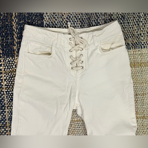 Mango Ecru Straight Jeans with Drawstring - Picture 4 of 8